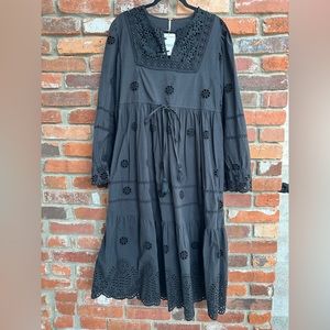 Free people - Lavender Eyelet Dress. Black Sz S